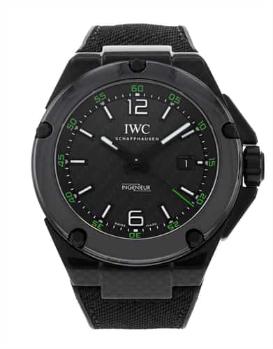 IWC Ingenieur IW322404 Black Carbon Dial Rubber Strap